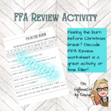 FFA Review Decode Worksheet - PDF Format