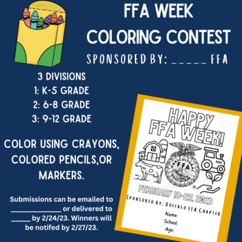 Preview of FFA Week Coloring Contest Promo Picture