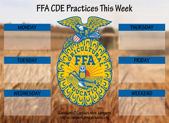 Preview of FFA Weekly Practice Template