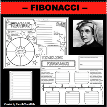 Preview of FIBONACCI Research Project Timeline Poster Poem Biography Graphic Organizer