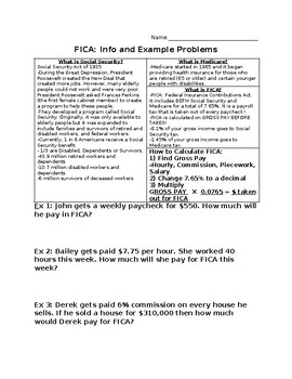 Preview of FICA Example Problems