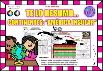 Preview of FICHA RESUMEN - Te lo Resumo... "América Insular" (IMPRIMIBLES) |GEOGRAFÍA|