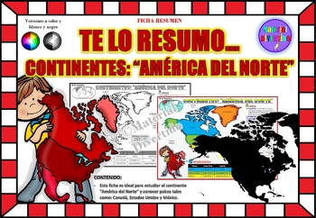 Preview of FICHA RESUMEN - Te lo Resumo... "América del Norte" (IMPRIMIBLES) |GEOGRAFÍA|