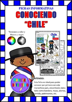 Preview of FICHAS INFORMATIVAS - Conociendo Chile (IMPRIMIBLES) |APRENDIZAJE CULTURAL|