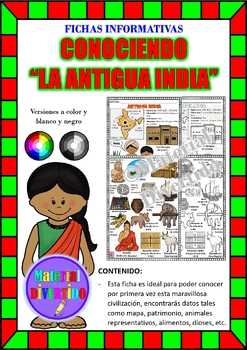 Preview of FICHAS INFORMATIVAS - Conociendo La Antigua India (IMPRIMIBLES) |CULTURA|