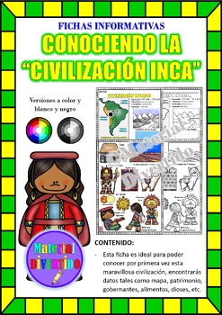 Preview of FICHAS INFORMATIVAS - Conociendo La Civilización Incaica (IMPRIMIBLES) |CULTURA|