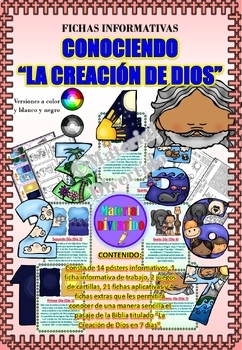 Preview of FICHAS - La Historia de los 7 días de la Creación de Dios (IMPRIMIBLES) |BIBLIA|