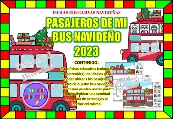 Preview of FICHAS - Pasajeros de "Mi Bus Navideño 2023" (IMPRIMIBLES) |DICIEMBRE-NAVIDAD|