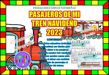 Preview of FICHAS - Pasajeros de "Mi Tren Navideño 2023" (IMPRIMIBLES) |DICIEMBRE-NAVIDAD|