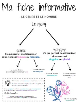 Preview of FICHE INFORMATIVE | Le genre et le nombre