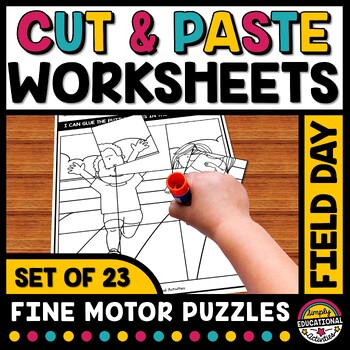 Preview of AFTER FIELD DAY CRAFT ACTIVITY PUZZLE WORKSHEETS COLORING SHEET PAGE CUT & PASTE