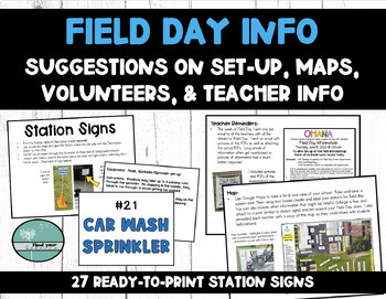 Preview of FIELD DAY INFO - Ready-to-print Station Cards - TIPS & SUGGESTIONS