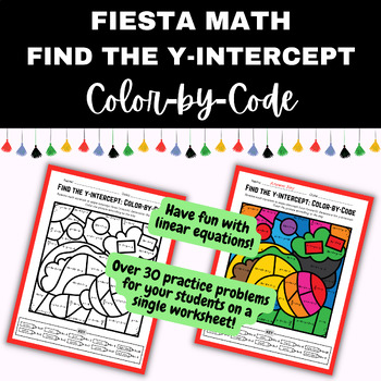 Preview of FIESTA Color by Code Math: Find Y-INTERCEPT from a linear equation