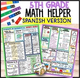 Fifth Grade Math Reference Sheets- SPANISH VERSION