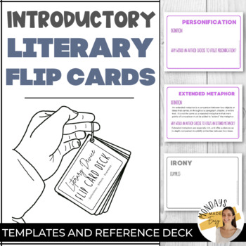 Preview of FIGURATIVE LANGUAGE FLASHCARDS Literary Device Flip Deck Booklet Templates