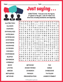 FIGURES OF SPEECH Word Search Puzzle Worksheet Activity