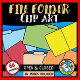 CLOSED AND OPEN FILE FOLDER CLIPART (DETECTIVE CLIPART THEME)