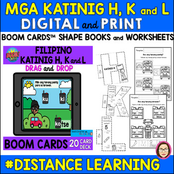 filipino consonants h k and l shape books worksheeets and boom cards bundle