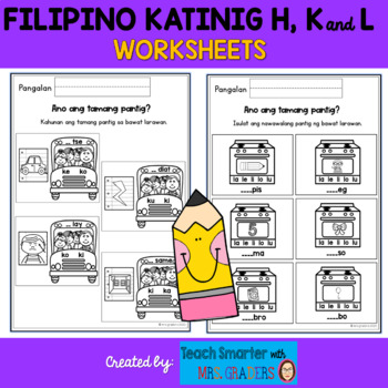 filipino consonants h k and l shape books and worksheets by mrs graders