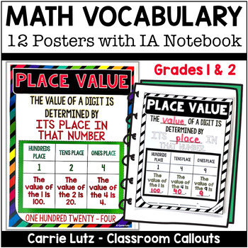Preview of Interactive Math Notebook First Grade Math Vocabulary