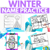 FILLABLE Name Practice Worksheets | Winter Preschool Name 