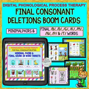 Preview of FINAL CONSONANT DELETIONS BOOM CARDS