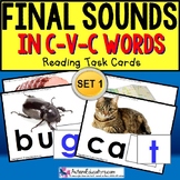 FINAL LETTER SOUNDS in C-V-C Words TASK CARDS “Task Box Fi