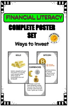 Preview of FINANCIAL LITERACY - MATH - Complete Set of POSTERS - Ways to Invest