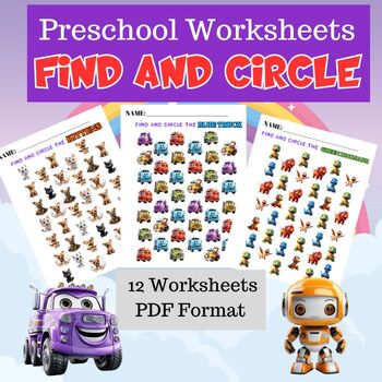 Preview of FIND AND CIRCLE- Preschool and Kindergarten Visual Perception Worksheets