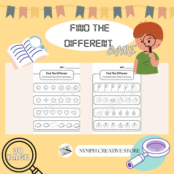 Preview of FIND THE DIFFERENCE | FOR PRESCHOOL - PRE-K - KINDER - HOMESCHOOL