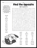 FIND THE OPPOSITE Word Search Puzzle Worksheet Activity