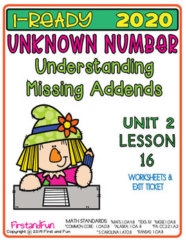 Preview of FIND THE UNKNOWN NUMBER WORKSHEETS EXIT TICKETS  i-READY 2020  COMMON CORE MAFS