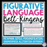 Figurative Language Bell Ringers and Task Cards - Literary