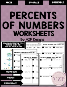 Preview of FINDING PERCENT WORKSHEETS