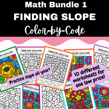 Preview of FINDING SLOPE (USING FORMULA) Math Bundle 1: Color by Code
