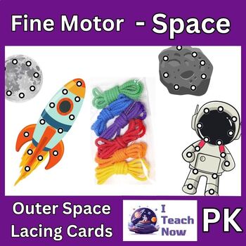 Preview of FINE MOTOR - Outer Space Lacing Cards - Pre-K/Kinder - Space