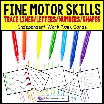 Preview of FINE MOTOR Skills | Pre-Writing Task Box Filler Lines Letters Numbers and Shapes