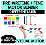 FINE MOTOR binder: matching shapes + colors, pre-writing s