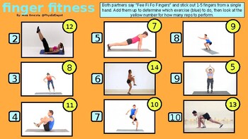 Preview of FINGER FITNESS - Addition - Math Common Core pe Powerpoint instant activity