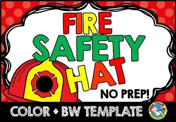 Preview of FIRE SAFETY WEEK CRAFT KINDERGARTEN ACTIVITY PRESCHOOL FIREFIGHTER HAT CROWN
