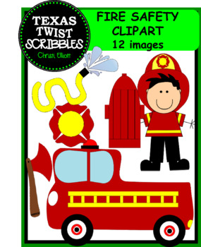 Preview of FIRE SAFETY CLIPART {Texas Twist Scribbles}