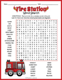 FIRE STATION & SAFETY THEMED Word Search Puzzle Worksheet 