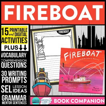 Preview of FIREBOAT activities READING COMPREHENSION worksheets - Book Companion read aloud