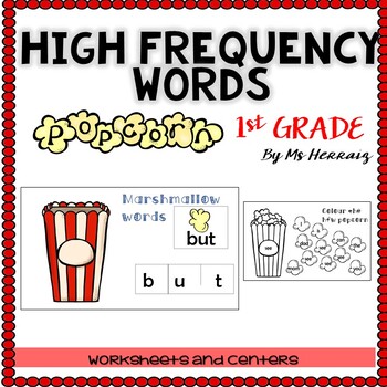 Hfw Activity Literacy Center 1st Grade High Frequency Words Sight Words Popcorn