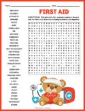FIRST AID Vocabulary Word Search Puzzle Worksheet Activity