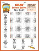 FIRST DAY OF / BACK TO SCHOOL Word Search Puzzle Worksheet