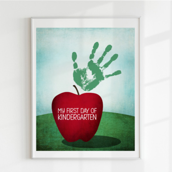 Preview of FIRST DAY OF KINDERGARTEN HANDPRINT CRAFT, 1ST DAY BACK TO SCHOOL PRINTABLE