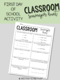FIRST DAY OF SCHOOL ACTIVITIES - Classroom Scavenger Hunt