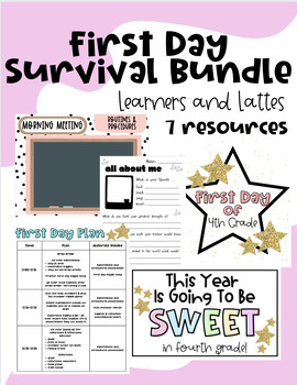 Preview of FIRST DAY OF SCHOOL BUNDLE | EDITABLE
