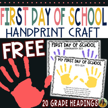 Preview of First Day Of School Handprint Craft | FREE Handprint Craft Updated for 2023-2024